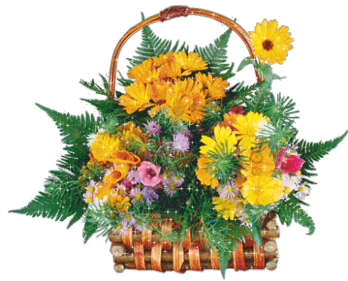 Анимированная корзинка с цветами - скачать бесплатно на otkrytkivsem.ru