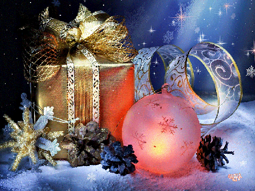 Картинка с новогодним подарком - скачать бесплатно на otkrytkivsem.ru