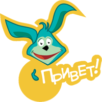 Картинка с зайцем Привет! - скачать бесплатно на otkrytkivsem.ru