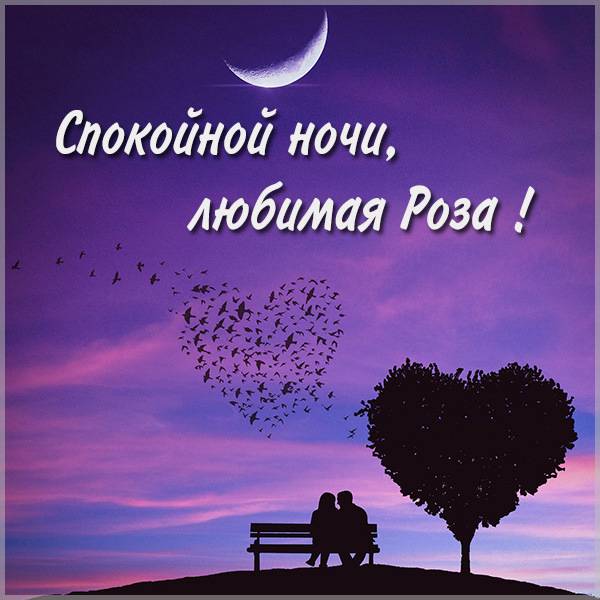 Картинка спокойной ночи любимая Роза - скачать бесплатно на otkrytkivsem.ru