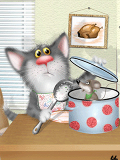 Кот готовит ужин - скачать бесплатно на otkrytkivsem.ru
