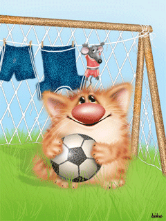 Кот играет в футбол - скачать бесплатно на otkrytkivsem.ru
