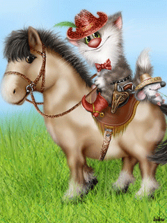 Кот на коне - скачать бесплатно на otkrytkivsem.ru