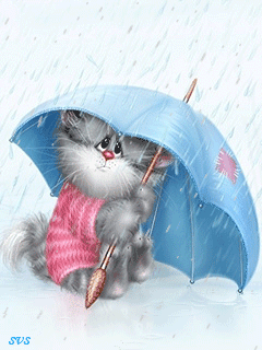 Кот под зонтом - скачать бесплатно на otkrytkivsem.ru