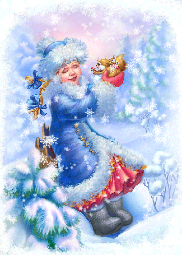 Новогодняя открытка Снегурочка. - скачать бесплатно на otkrytkivsem.ru