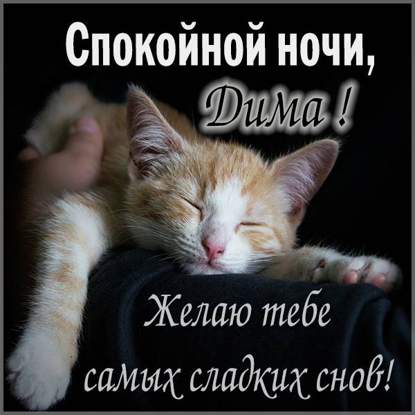 Открытка спокойной ночи Дима - скачать бесплатно на otkrytkivsem.ru