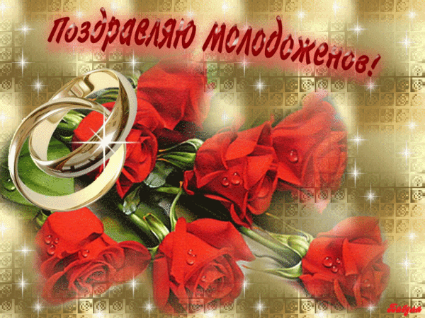 Поздравительная открытка молодоженам на свадьбу - скачать бесплатно на otkrytkivsem.ru