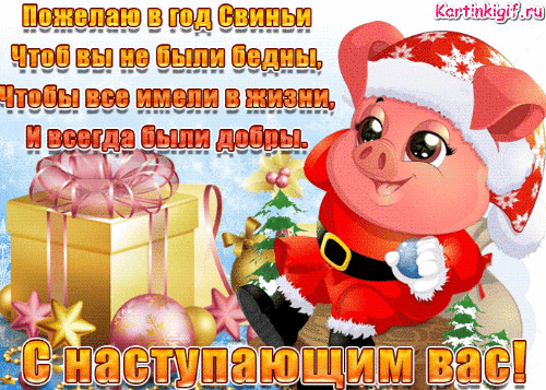 Пожелания в год свиньи - скачать бесплатно на otkrytkivsem.ru