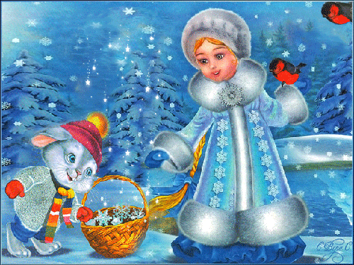 Снегурочка - Новогодняя картинка - скачать бесплатно на otkrytkivsem.ru