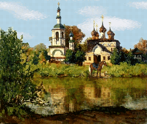 Старая церковь в выцветшем летнем поле - скачать бесплатно на otkrytkivsem.ru